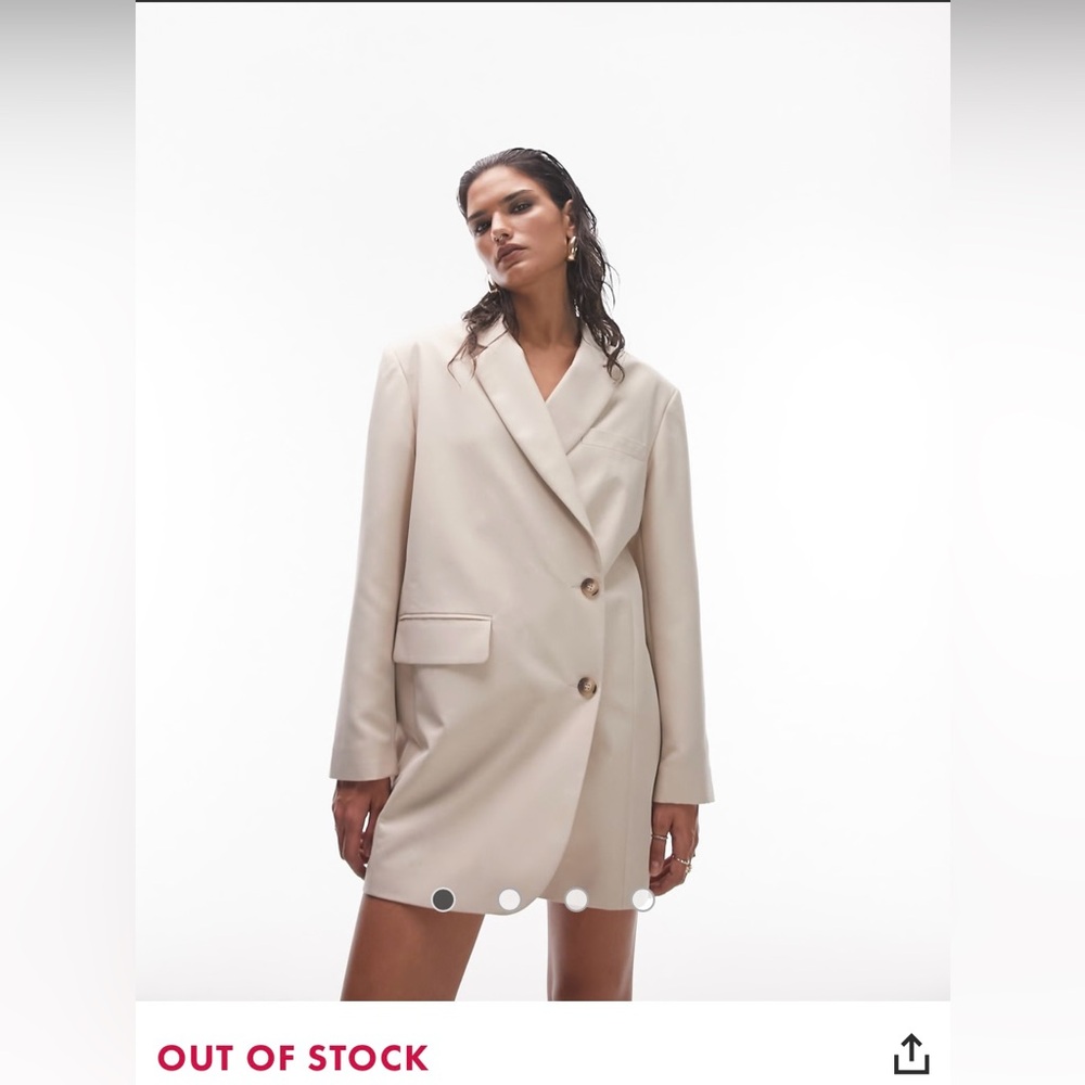 Topshop Tailored Dad Blazer Dress in Sage - Picture 6 of 17